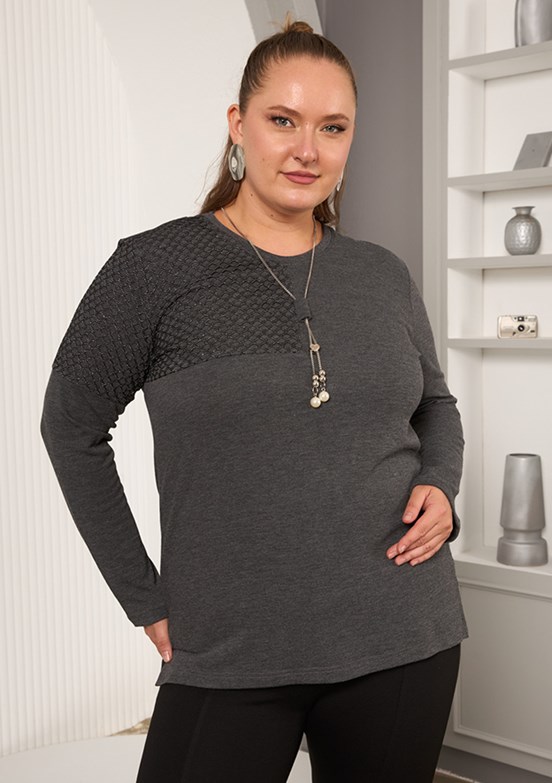 RMG Siyah Kadın Basic Bluz