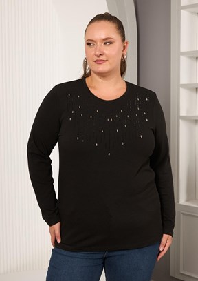 RMG Siyah Kadın Basic Bluz