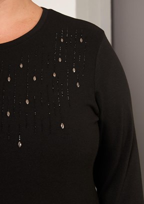 RMG Siyah Kadın Basic Bluz