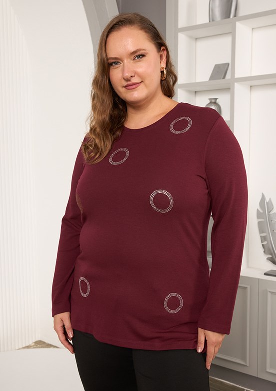 RMG Siyah Kadın Baskılı Bluz