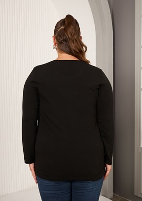 RMG Bordo Kadın Baskılı Bluz