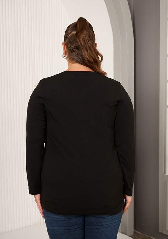 RMG Bordo Kadın Baskılı Bluz