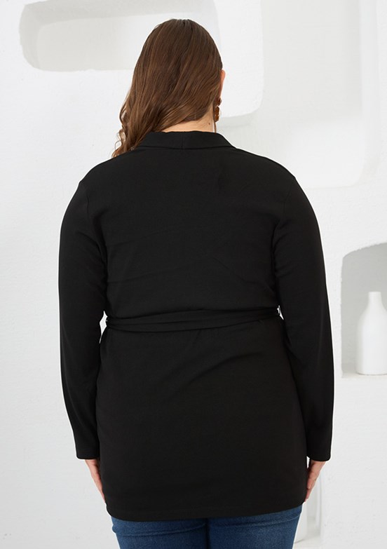 RMG Siyah Kadın Örme Hırka