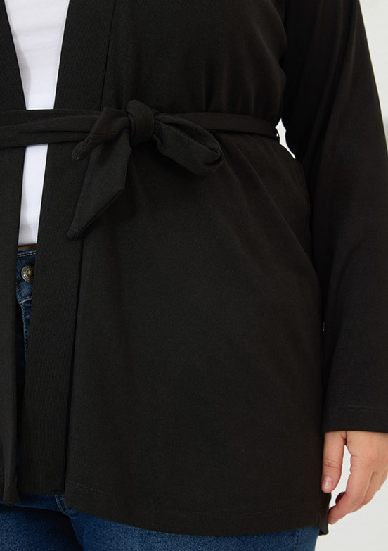 RMG Siyah Kadın Örme Hırka