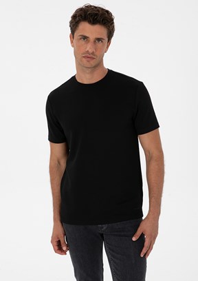 PİERRE CARDİN Erkek Siyah Regular T-Shirt