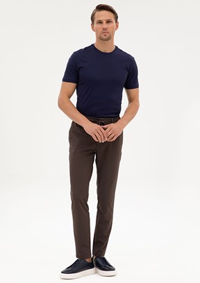 PİERRE CARDİN Kahverengi Erkek Regular Pantolon