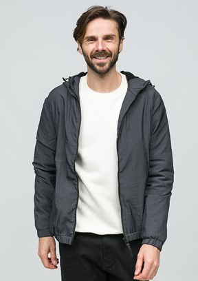 JOHNNY JOE Antrasit Erkek Kapüşonlu Mont
