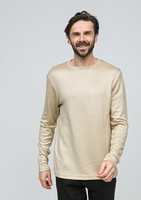 JOHNNY JOE Bej Erkek Bisiklet Yaka Sweatshirt