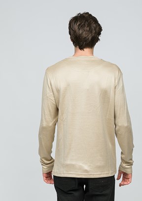 JOHNNY JOE Bej Erkek Bisiklet Yaka Sweatshirt