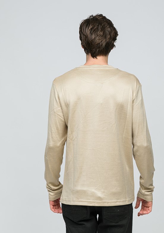 JOHNNY JOE Bej Erkek Bisiklet Yaka Sweatshirt