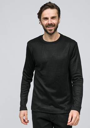 JOHNNY JOE Siyah Erkek Bisiklet Yaka Sweatshirt