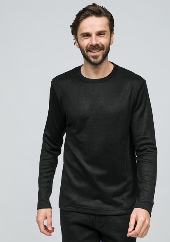 JOHNNY JOE Siyah Erkek Bisiklet Yaka Sweatshirt