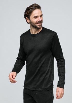 JOHNNY JOE Siyah Erkek Bisiklet Yaka Sweatshirt