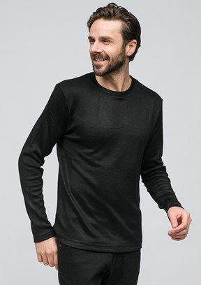 JOHNNY JOE Siyah Erkek Bisiklet Yaka Sweatshirt