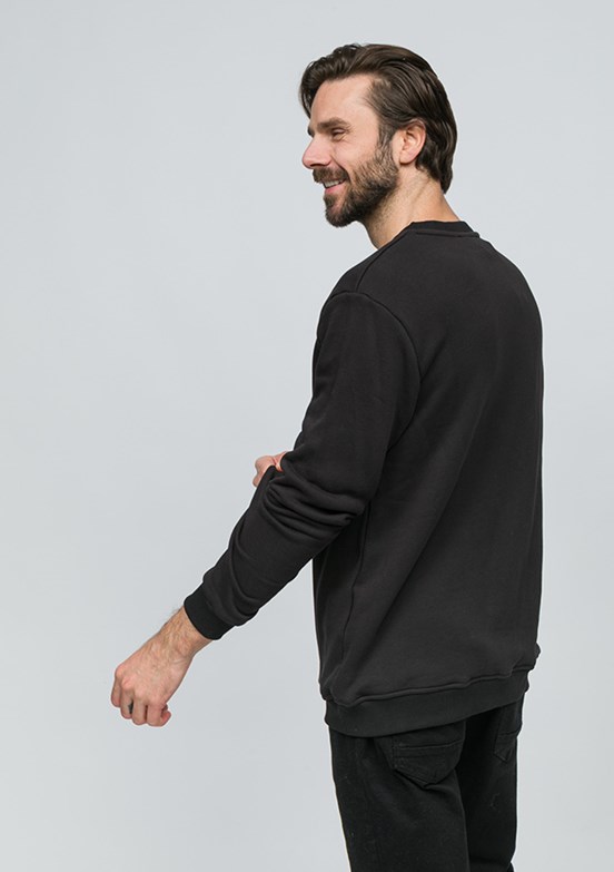 JOHNNY JOE Antrasit Erkek Bisiklet Yaka Sweatshirt