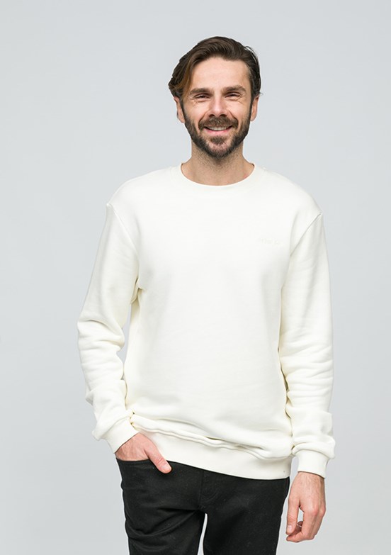 JOHNNY JOE Ekru Erkek Bisiklet Yaka Sweatshirt