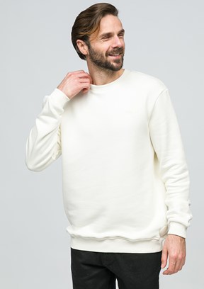 JOHNNY JOE Ekru Erkek Bisiklet Yaka Sweatshirt