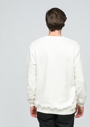 JOHNNY JOE Ekru Erkek Bisiklet Yaka Sweatshirt