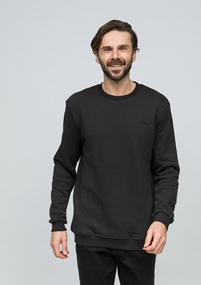 JOHNNY JOE Siyah Erkek Bisiklet Yaka Sweatshirt