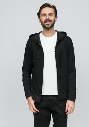 JOHNNY JOE Siyah Erkek Kapüşonlu Sweatshirt