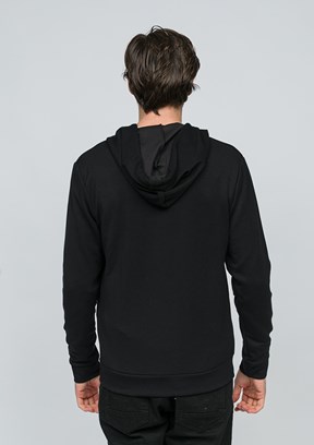 JOHNNY JOE Siyah Erkek Kapüşonlu Sweatshirt