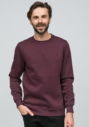 JOHNNY JOE Vişne Erkek Bisiklet Yaka Sweatshirt