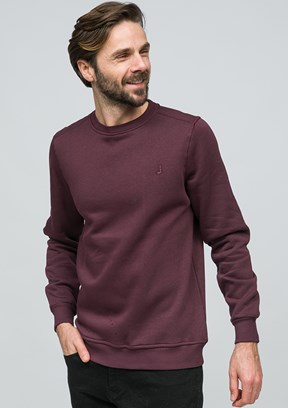 JOHNNY JOE Vişne Erkek Bisiklet Yaka Sweatshirt