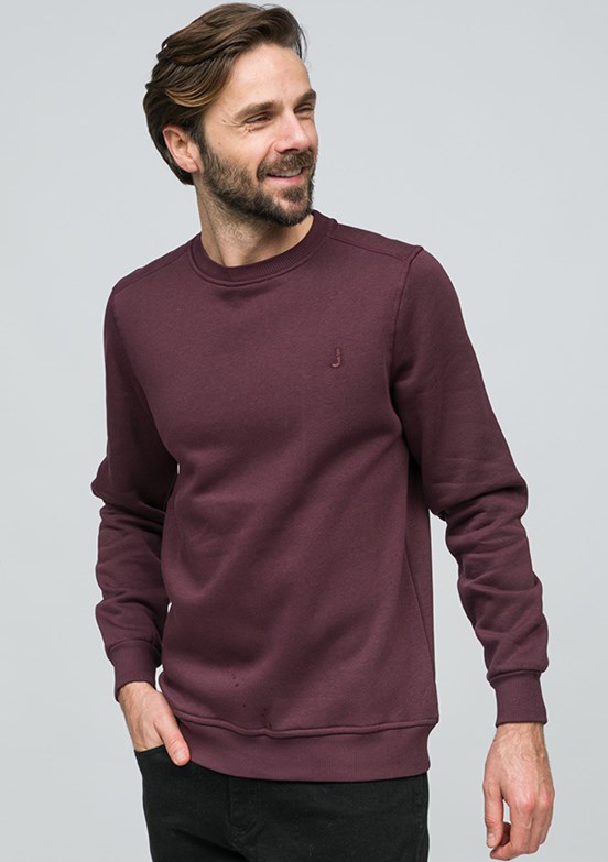 JOHNNY JOE Vişne Erkek Bisiklet Yaka Sweatshirt