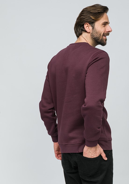 JOHNNY JOE Vişne Erkek Bisiklet Yaka Sweatshirt