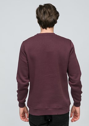 JOHNNY JOE Vişne Erkek Bisiklet Yaka Sweatshirt