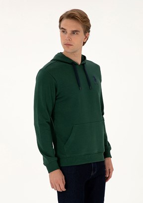 US POLO ASSN Yeşil Erkek Basic Sweatshirt