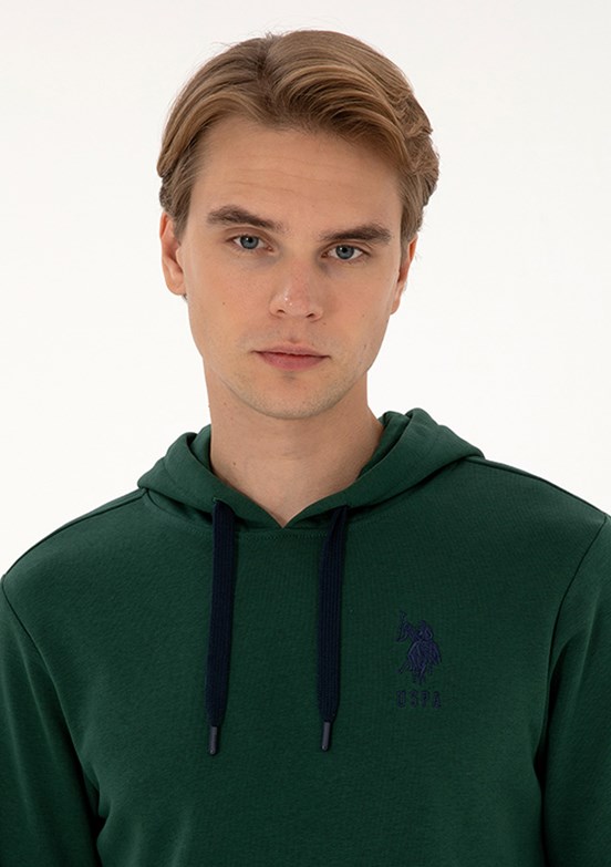 US POLO ASSN Yeşil Erkek Basic Sweatshirt