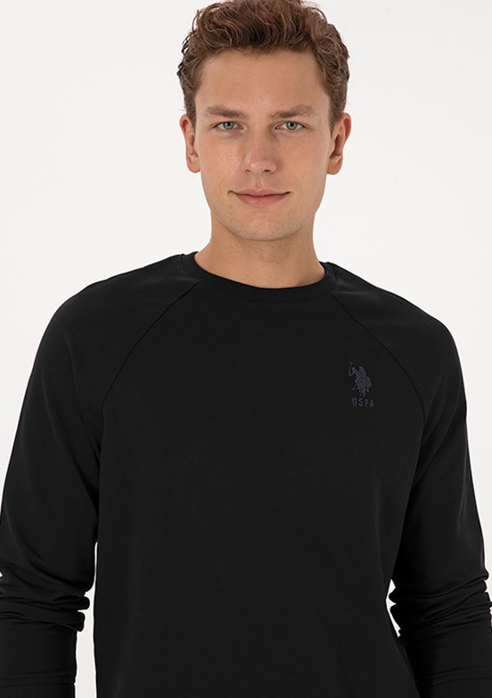 US POLO ASSN Siyah Erkek Basic Sweatshirt