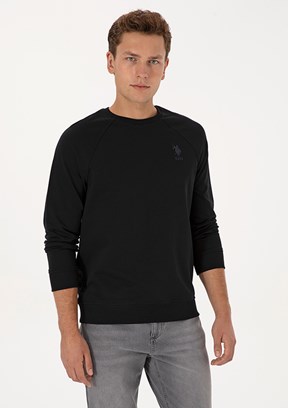 US POLO ASSN Siyah Erkek Basic Sweatshirt