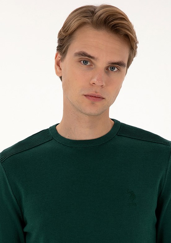 US POLO ASSN Yeşil Erkek Basic Kazak
