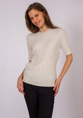 LADY GİNA Beyaz Kadın Bisiklet Yaka Kazak