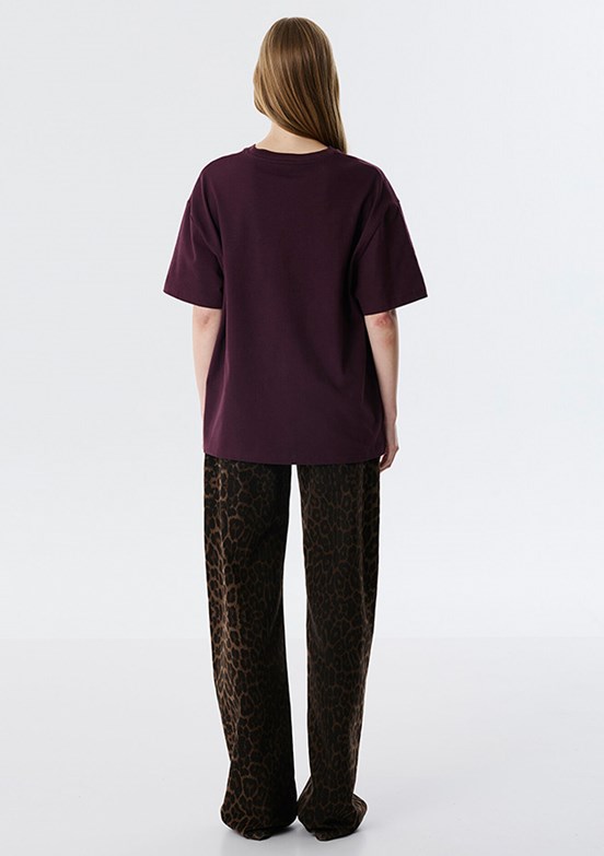 TWİST Bordo Kadın Baskılı T-Shirt