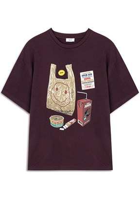 TWİST Bordo Kadın Baskılı T-Shirt