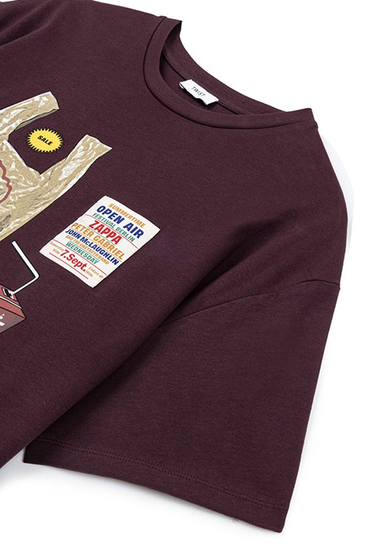 TWİST Bordo Kadın Baskılı T-Shirt