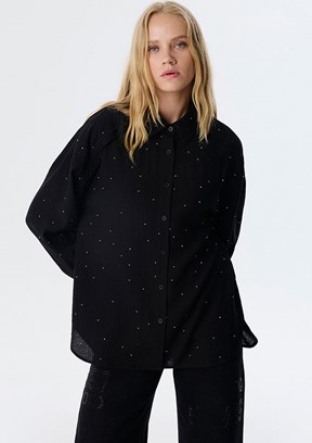 TWİST Siyah Kadın Uzun Kol Gömlek