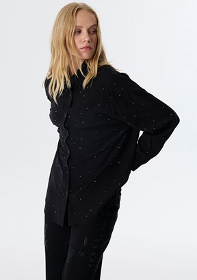 TWİST Siyah Kadın Uzun Kol Gömlek
