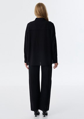 TWİST Siyah Kadın Uzun Kol Gömlek