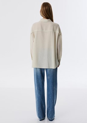 TWİST Bej Kadın Uzun Kol Gömlek