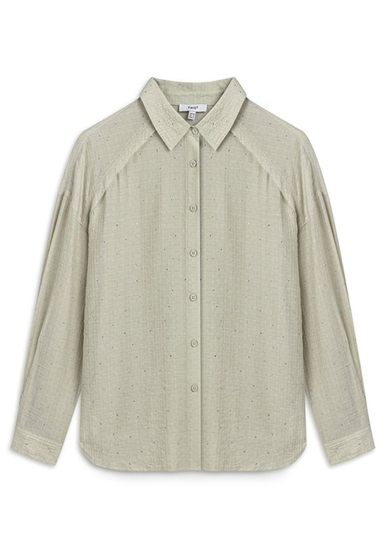 TWİST Bej Kadın Uzun Kol Gömlek