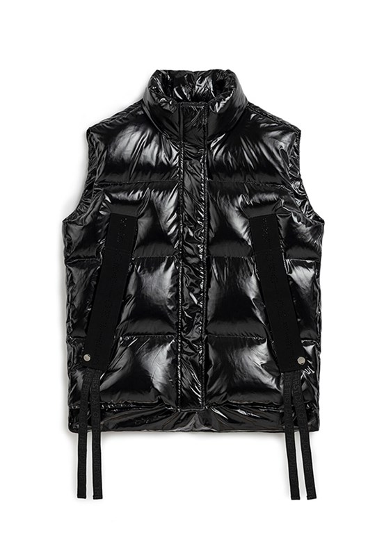 TWİST Siyah Kadın Grogren Şeritli Puffer Yelek