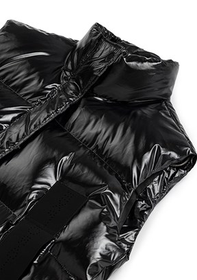 TWİST Siyah Kadın Grogren Şeritli Puffer Yelek