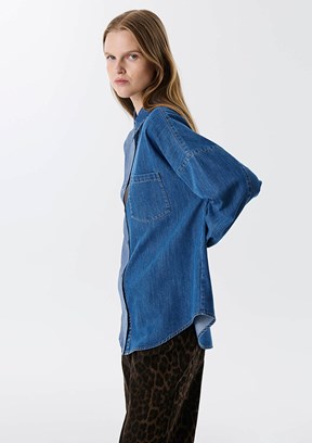 TWİST Lacivert Kadın Uzun Kol Gömlek