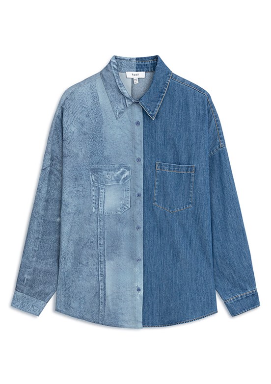 TWİST Lacivert Kadın Uzun Kol Gömlek