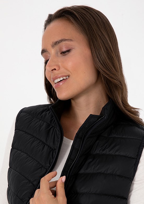 US POLO ASSN Siyah Kadın Basic Yelek