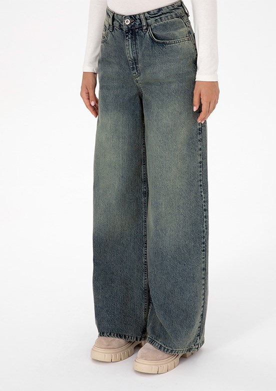 US POLO ASSN Yeşil Kadın Bol Paça Jean Pantolon
